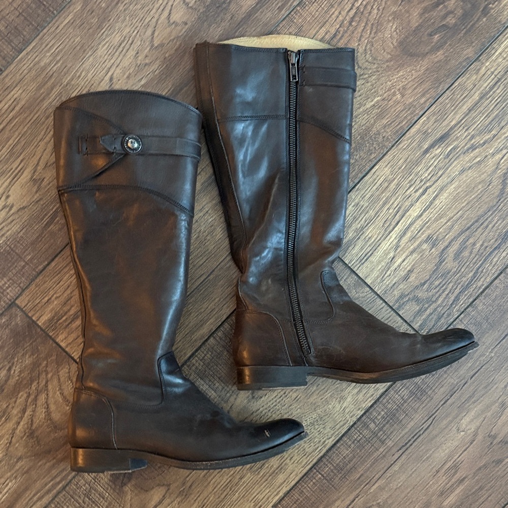 Frye Brown Leather Riding Boots Size 8